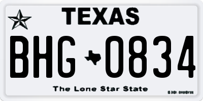 TX license plate BHG0834