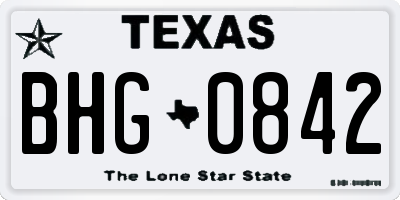 TX license plate BHG0842