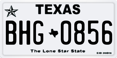 TX license plate BHG0856
