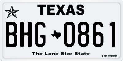 TX license plate BHG0861