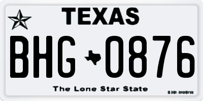 TX license plate BHG0876