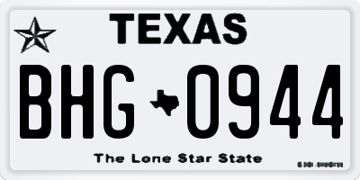 TX license plate BHG0944