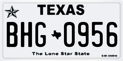 TX license plate BHG0956