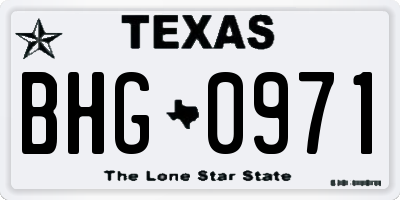 TX license plate BHG0971