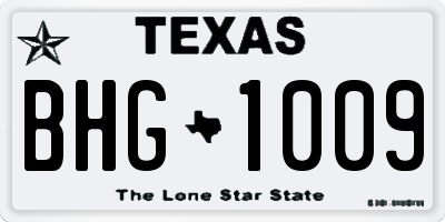 TX license plate BHG1009