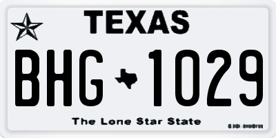 TX license plate BHG1029