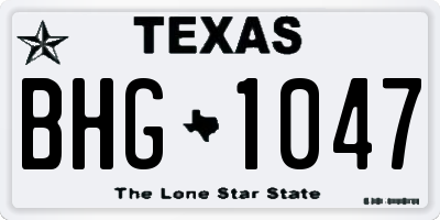 TX license plate BHG1047