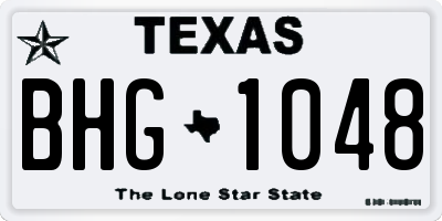 TX license plate BHG1048