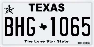 TX license plate BHG1065