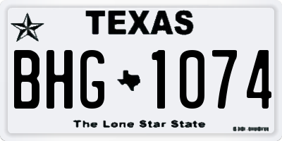 TX license plate BHG1074