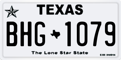 TX license plate BHG1079