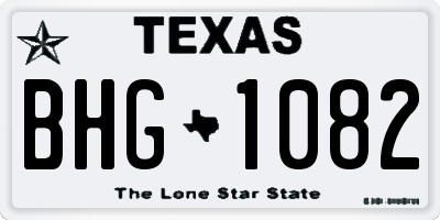 TX license plate BHG1082
