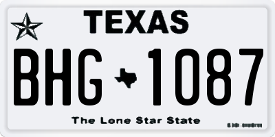 TX license plate BHG1087