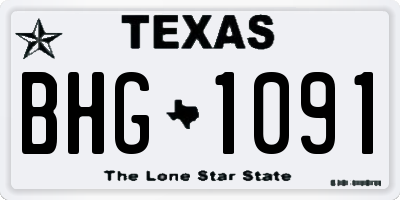 TX license plate BHG1091