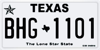 TX license plate BHG1101