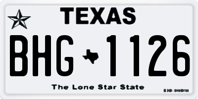TX license plate BHG1126