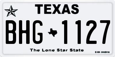 TX license plate BHG1127