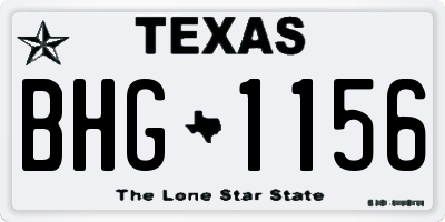 TX license plate BHG1156