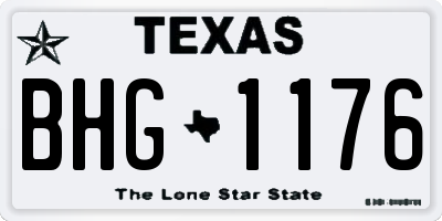 TX license plate BHG1176