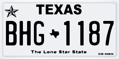 TX license plate BHG1187