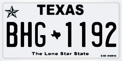 TX license plate BHG1192