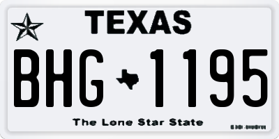 TX license plate BHG1195