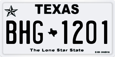 TX license plate BHG1201