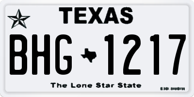 TX license plate BHG1217