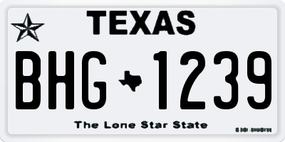 TX license plate BHG1239