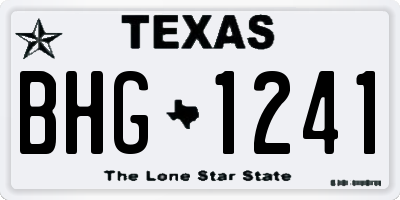 TX license plate BHG1241