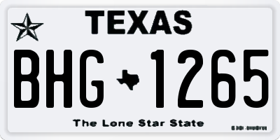 TX license plate BHG1265