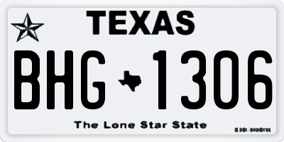 TX license plate BHG1306