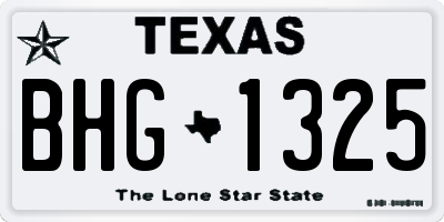 TX license plate BHG1325