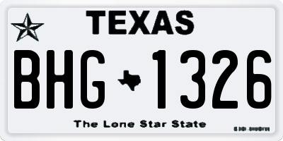 TX license plate BHG1326