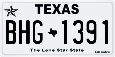 TX license plate BHG1391