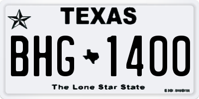TX license plate BHG1400