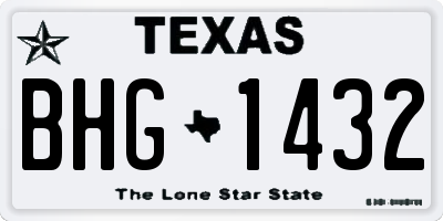 TX license plate BHG1432