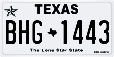TX license plate BHG1443