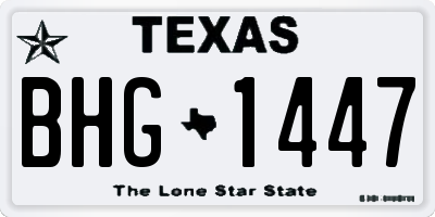 TX license plate BHG1447