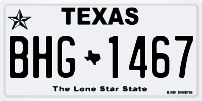 TX license plate BHG1467