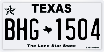 TX license plate BHG1504