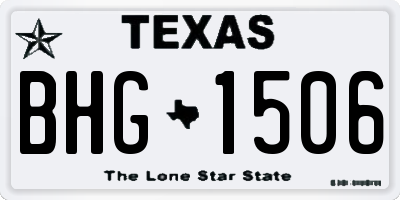 TX license plate BHG1506