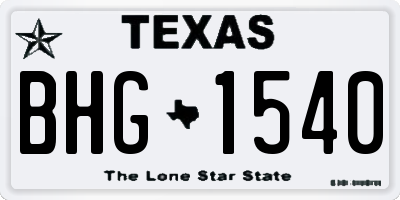 TX license plate BHG1540