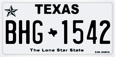 TX license plate BHG1542