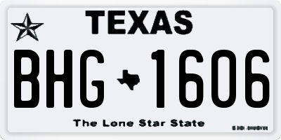 TX license plate BHG1606