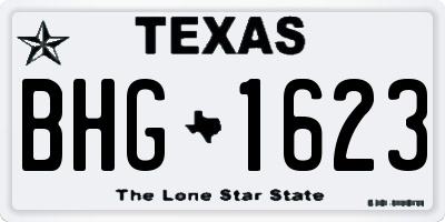TX license plate BHG1623