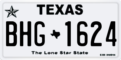 TX license plate BHG1624