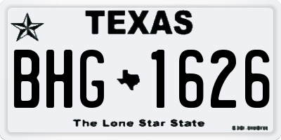 TX license plate BHG1626