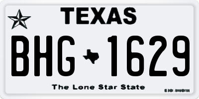 TX license plate BHG1629