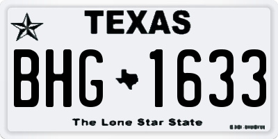 TX license plate BHG1633